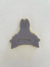 Load image into Gallery viewer, EASTER BUNNY CUSTOM NAME SUGAR COOKIE
